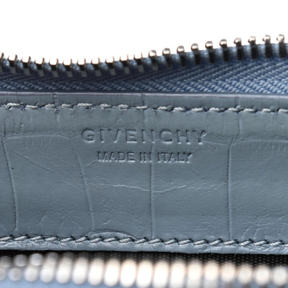 Givenchy Crocodile Embossed Calfskin Zip Around Wallet Light Blue 7 of 8