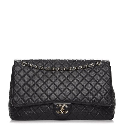 Chanel Calfskin Quilted XXL Travel Flap Bag Black 1 of 7
