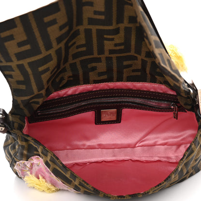 Fendi Zucca Flower Applique Baguette Tobacco 5 of 13