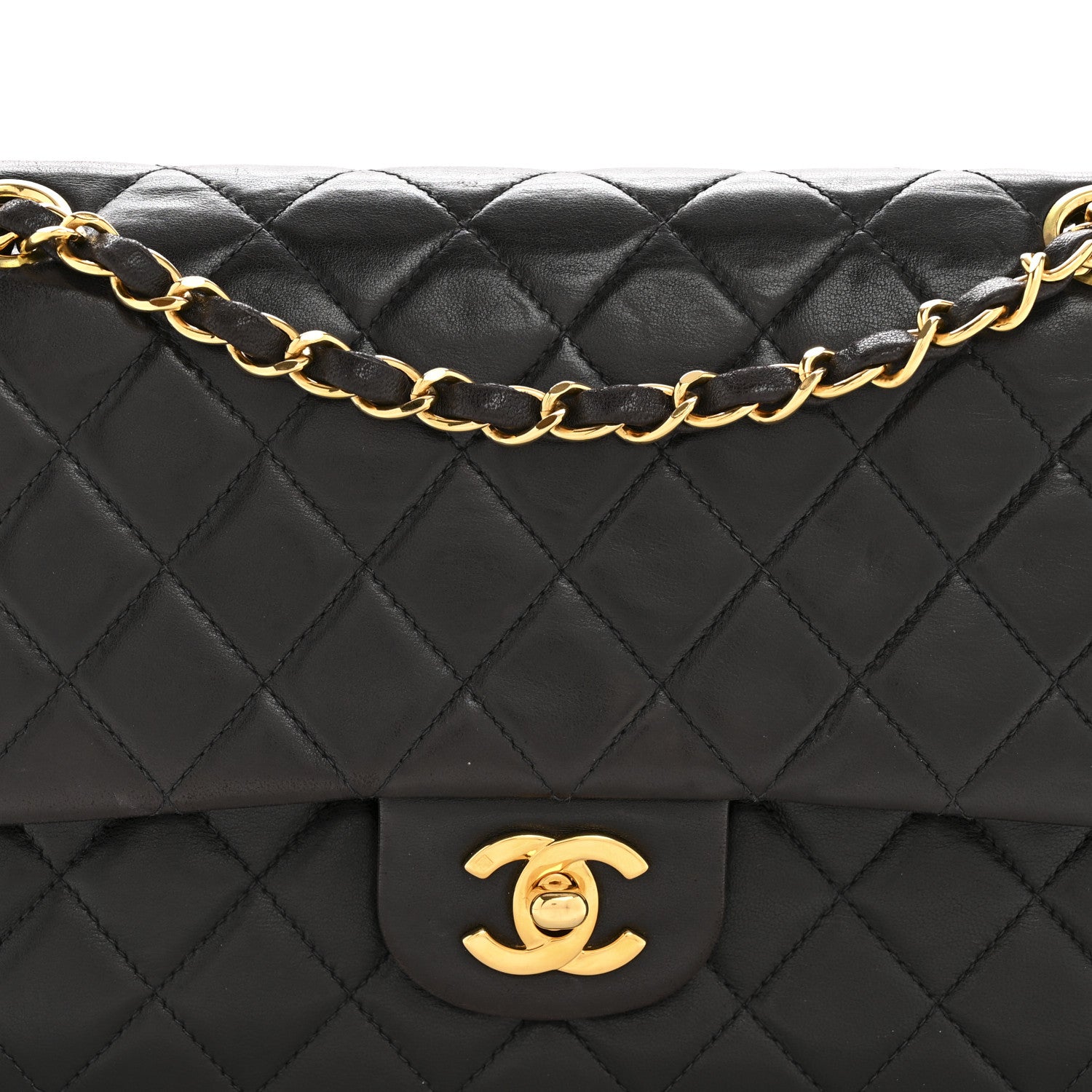 Chanel Lambskin Quilted Medium Double Flap Black 9 of 15