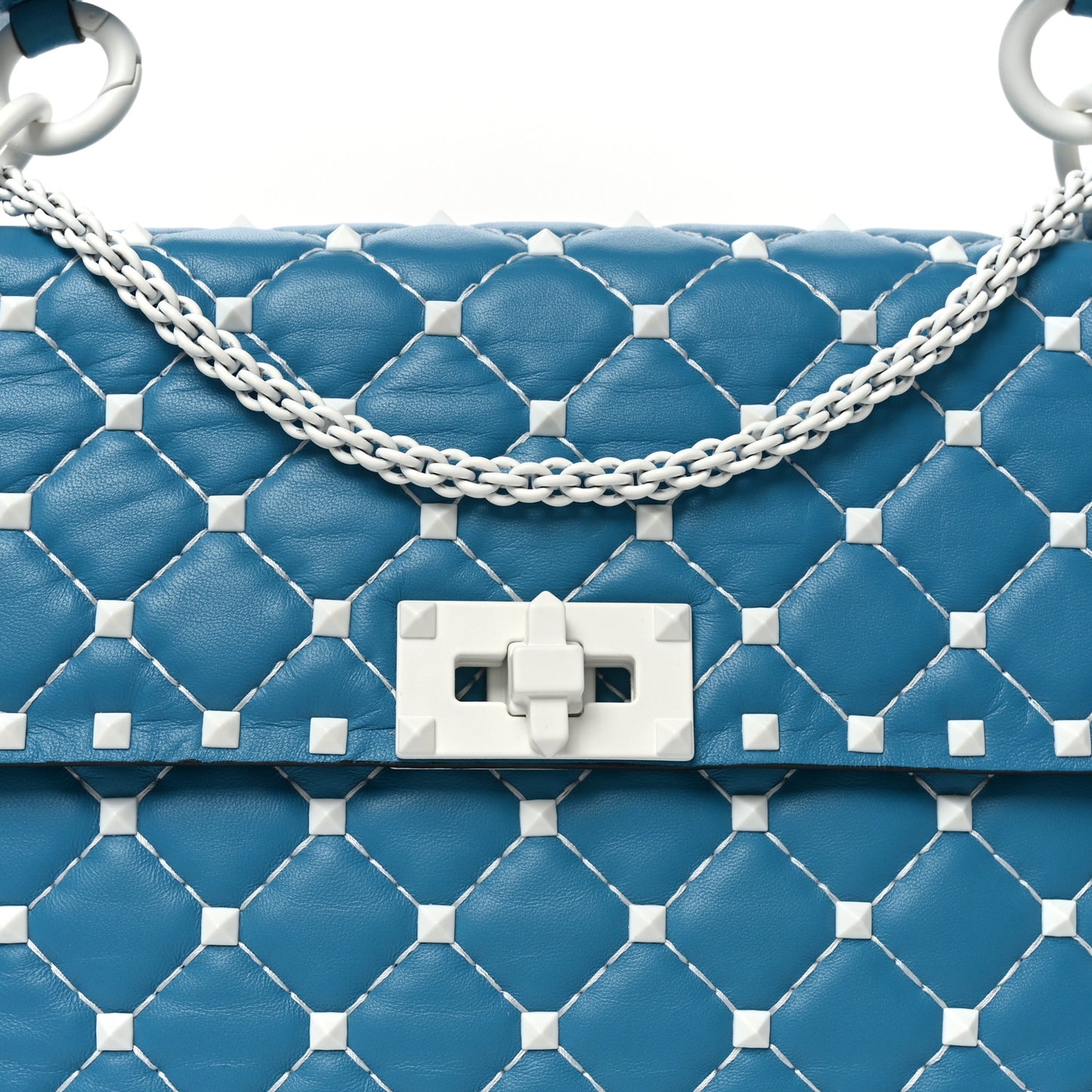 Nappa Medium Free Rockstud Spike Shoulder Bag Cerulean