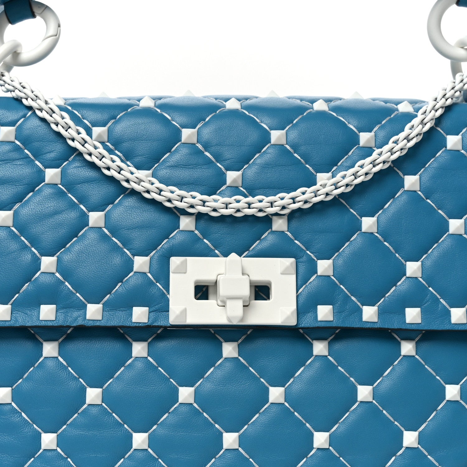 Valentino Garavani Nappa Medium Free Rockstud Spike Shoulder Bag Cerulean 7 of 9