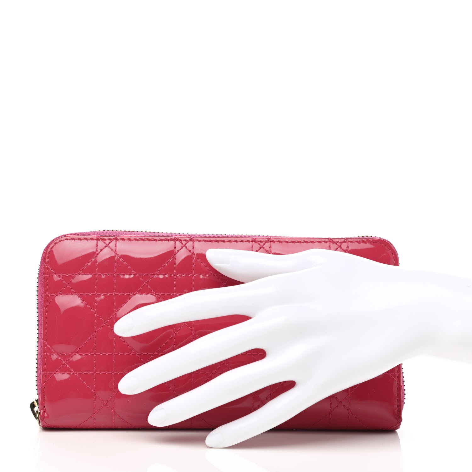 Christian Dior Patent Cannage Lady Dior Continental Wallet 2 of 8