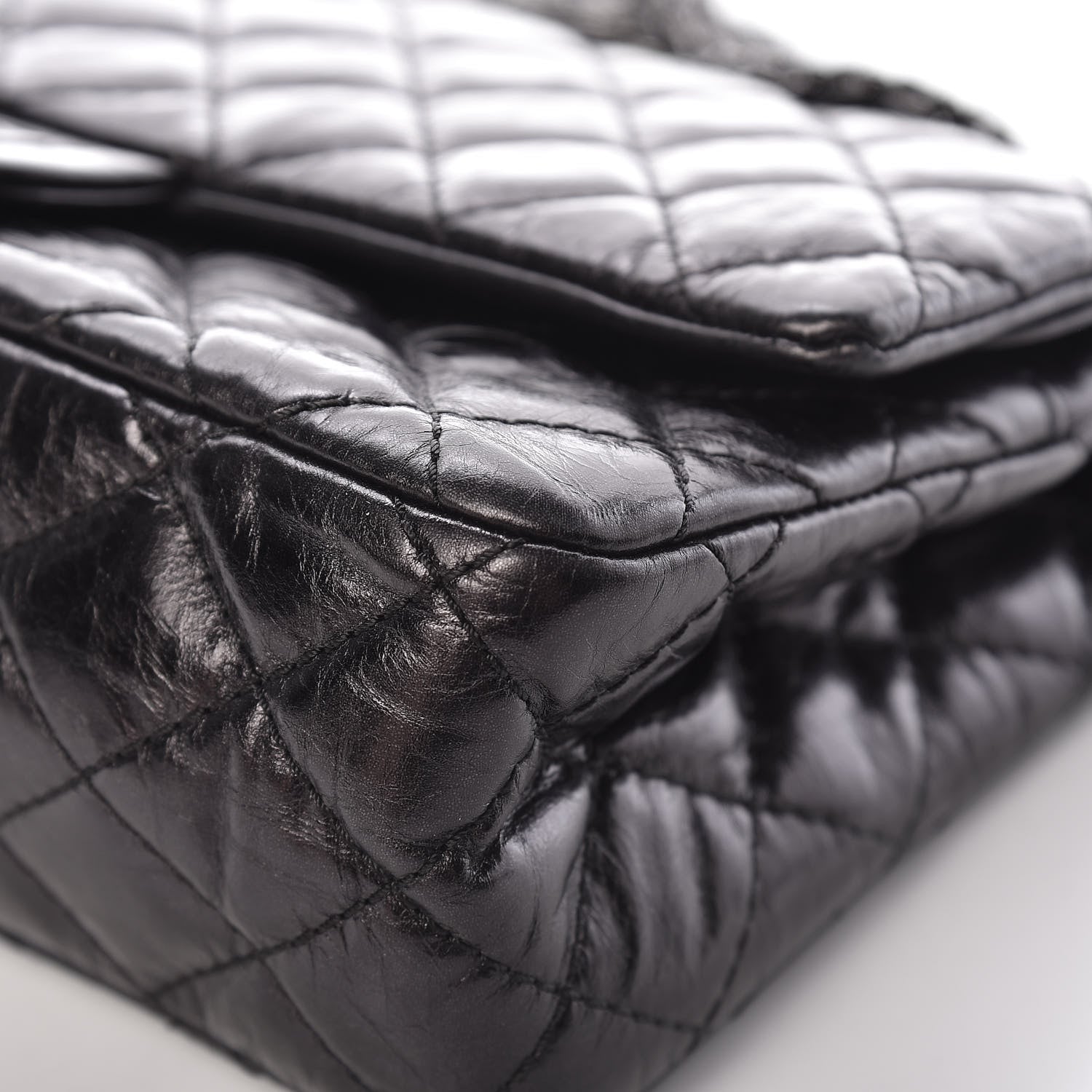 Chanel Metallic Aged Calfskin Quilted 2.55 Reissue 225 Flap So Black 13 of 15