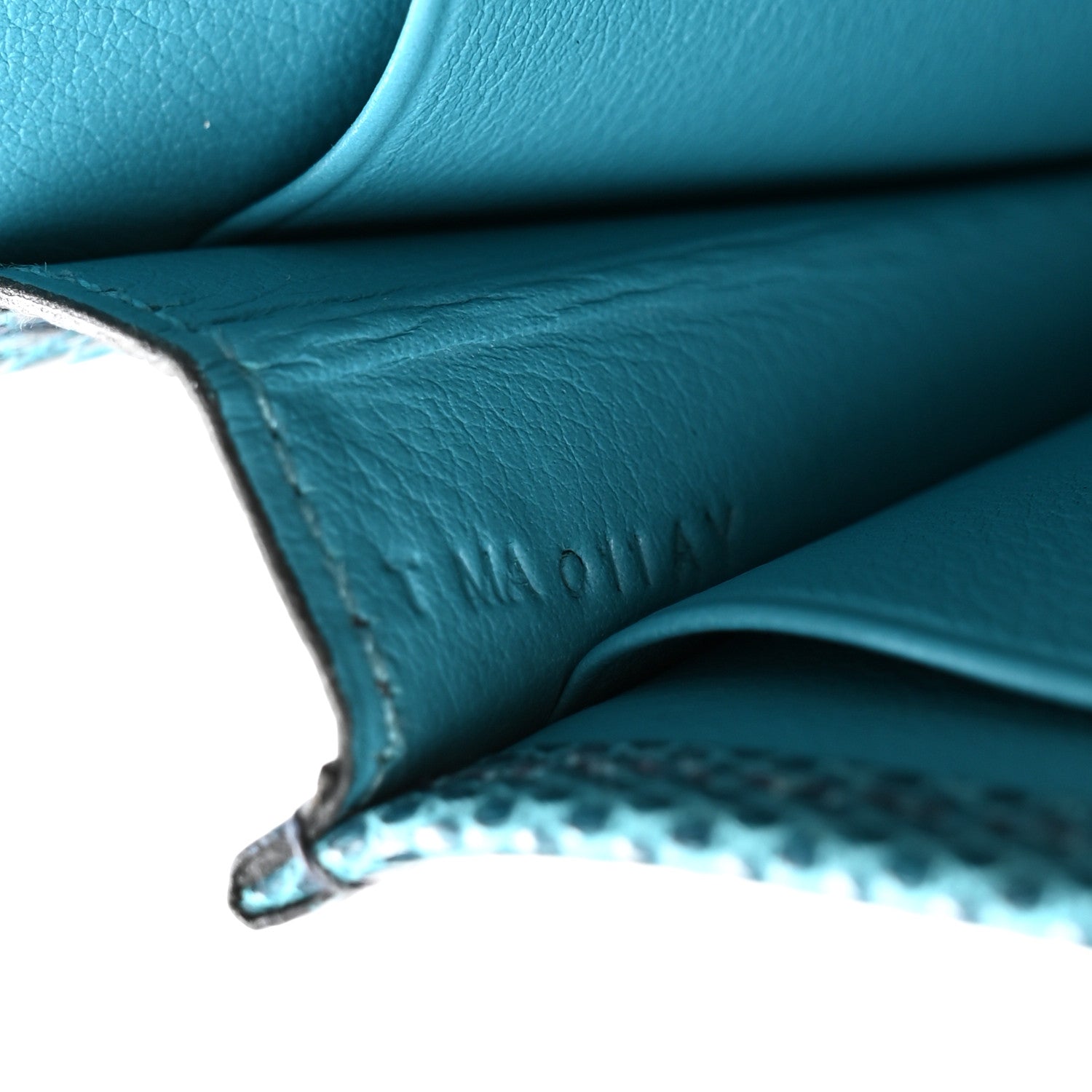 Hermes Swift Lizard Jige Elan Touch Duo Clutch Bleu Paon Mykonos