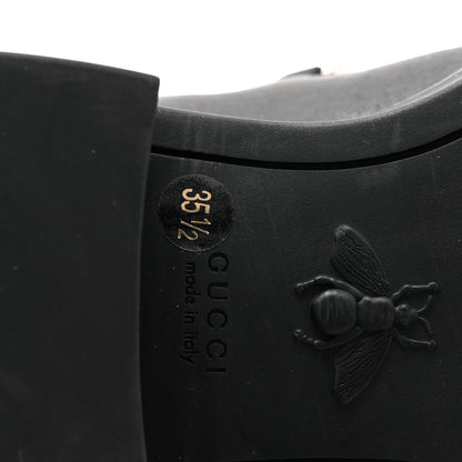Gucci Flores Calfskin Horsebit Chain Ankle Boots 35.5 Black 7 of 12