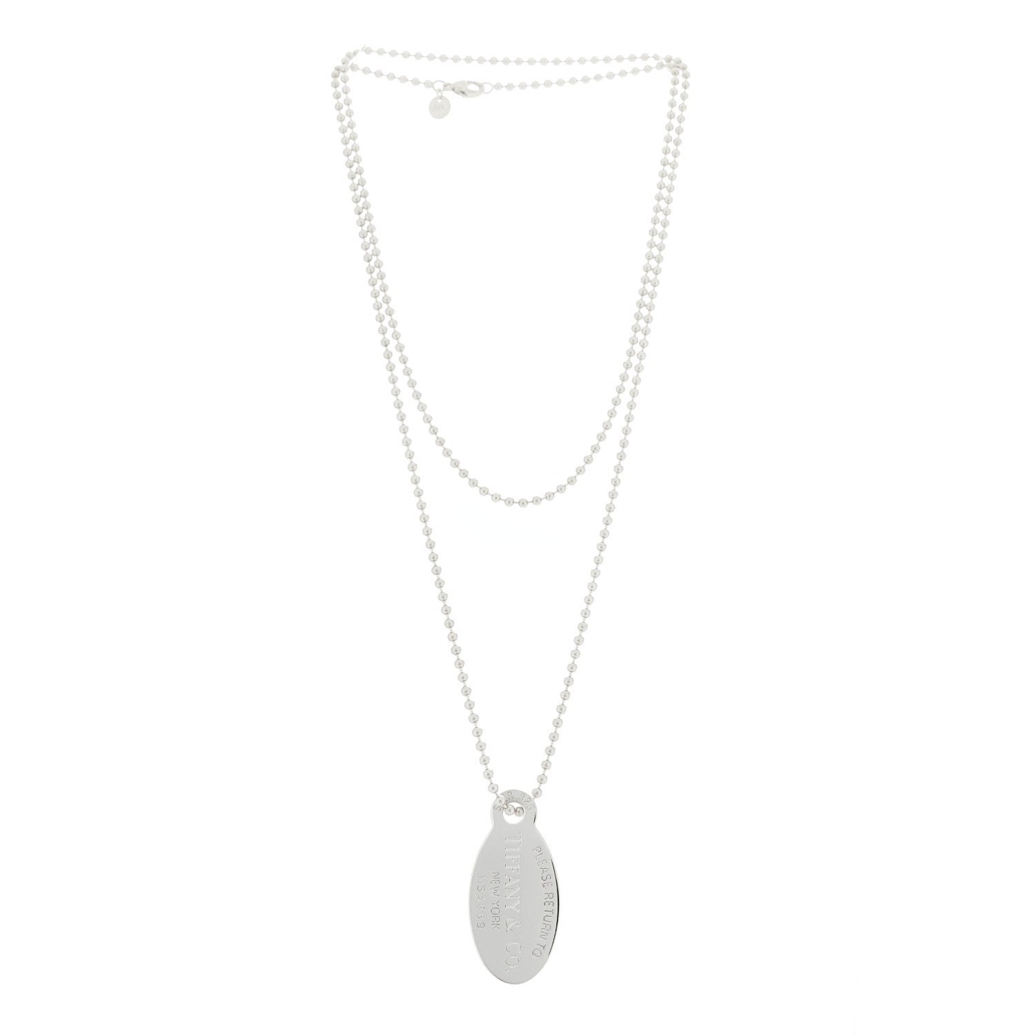 Tiffany Sterling Silver Return to Tiffany Oval Dog Tag Necklace