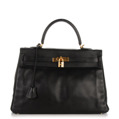 Hermes Veau Gulliver Kelly 35 Retourne Black 1 of 23