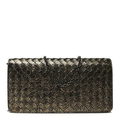 Bottega Veneta Metallic Nappa Intrecciato Chain Wallet Gold 1 of 15