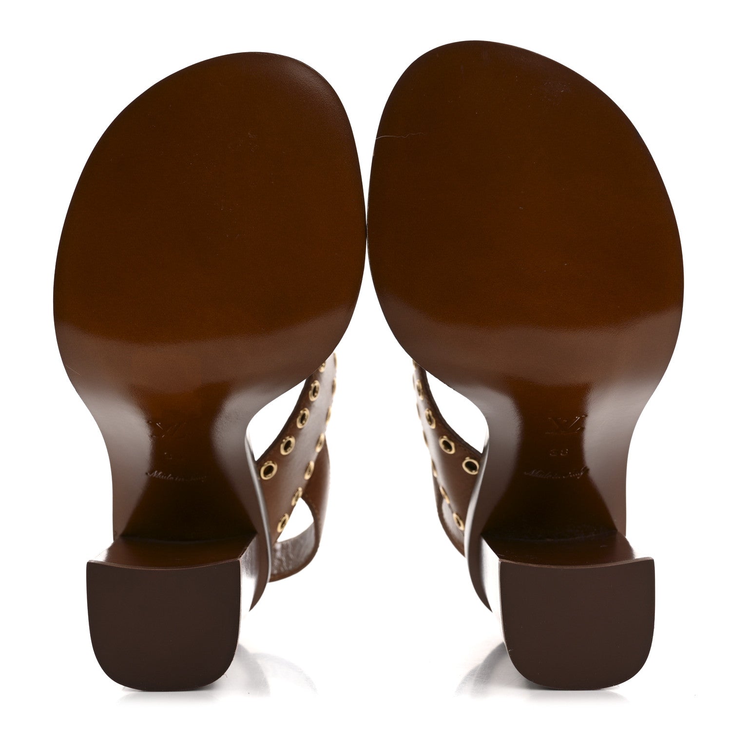 Louis Vuitton Calfskin Monogram Passenger Sandals 38 Cognac 6 of 10