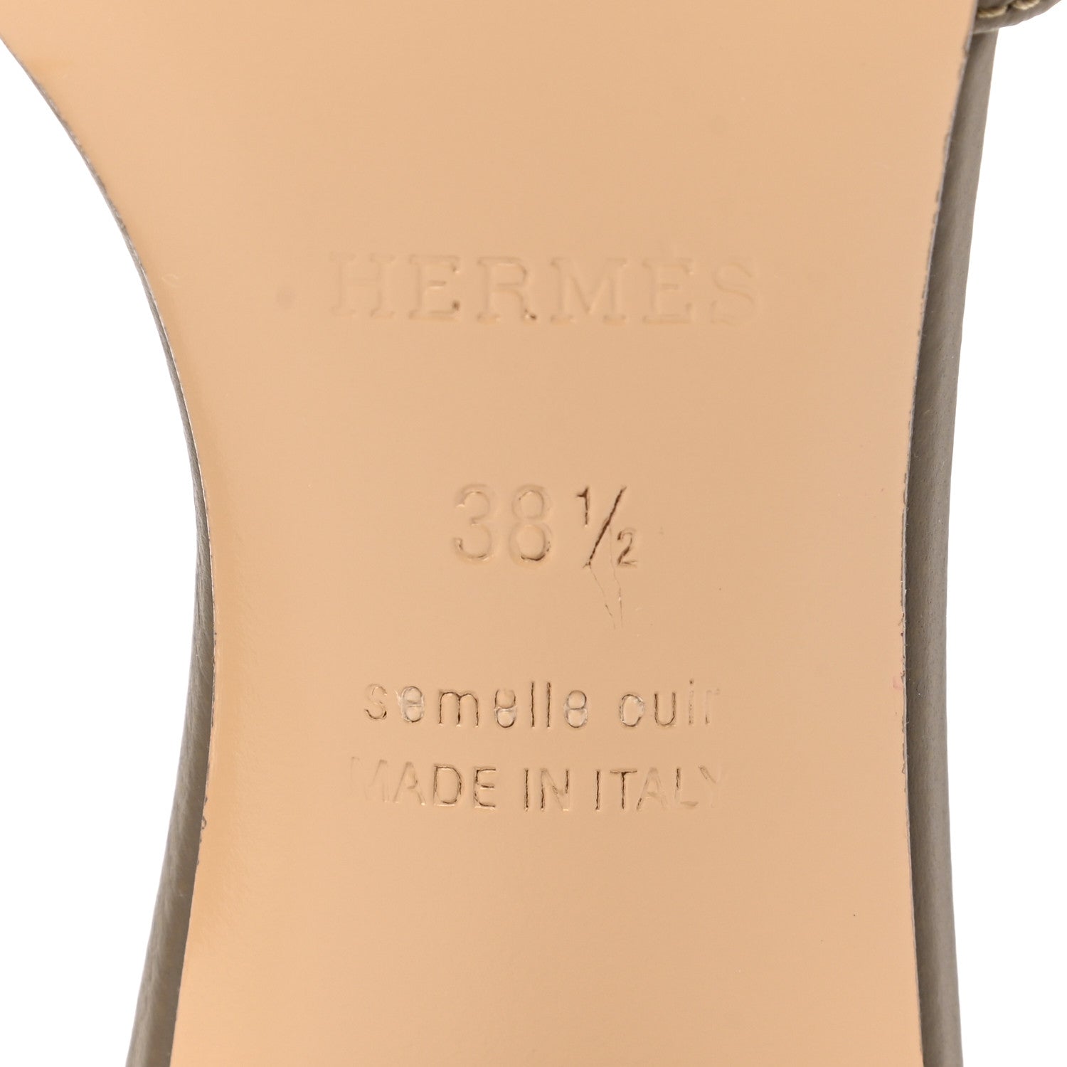 Hermes Epsom Oasis Sandals 38.5 Etoupe 7 of 9