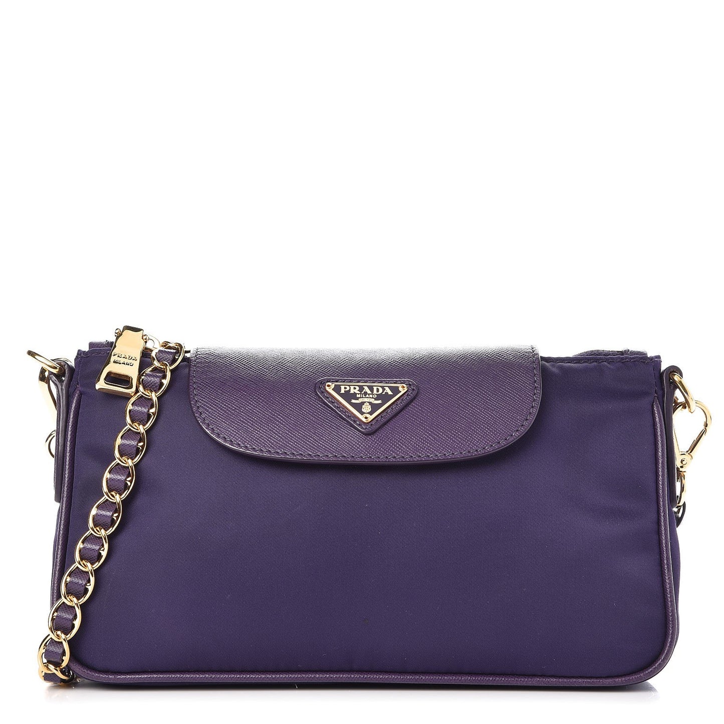 Tessuto Nylon Saffiano Crossbody Bag Uva