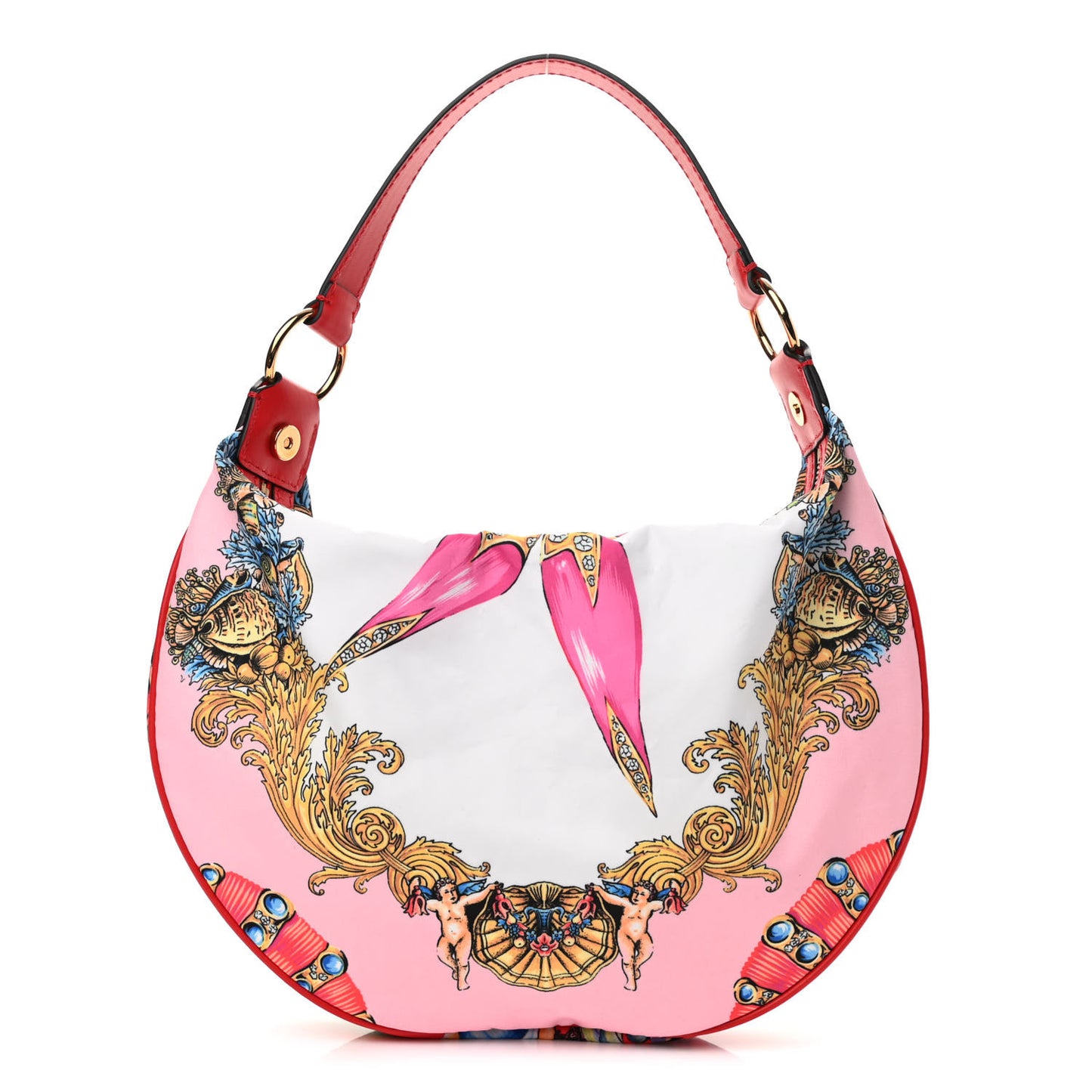 Nylon Calfskin Tresor De La Mer Print Hobo Bag Multicolor