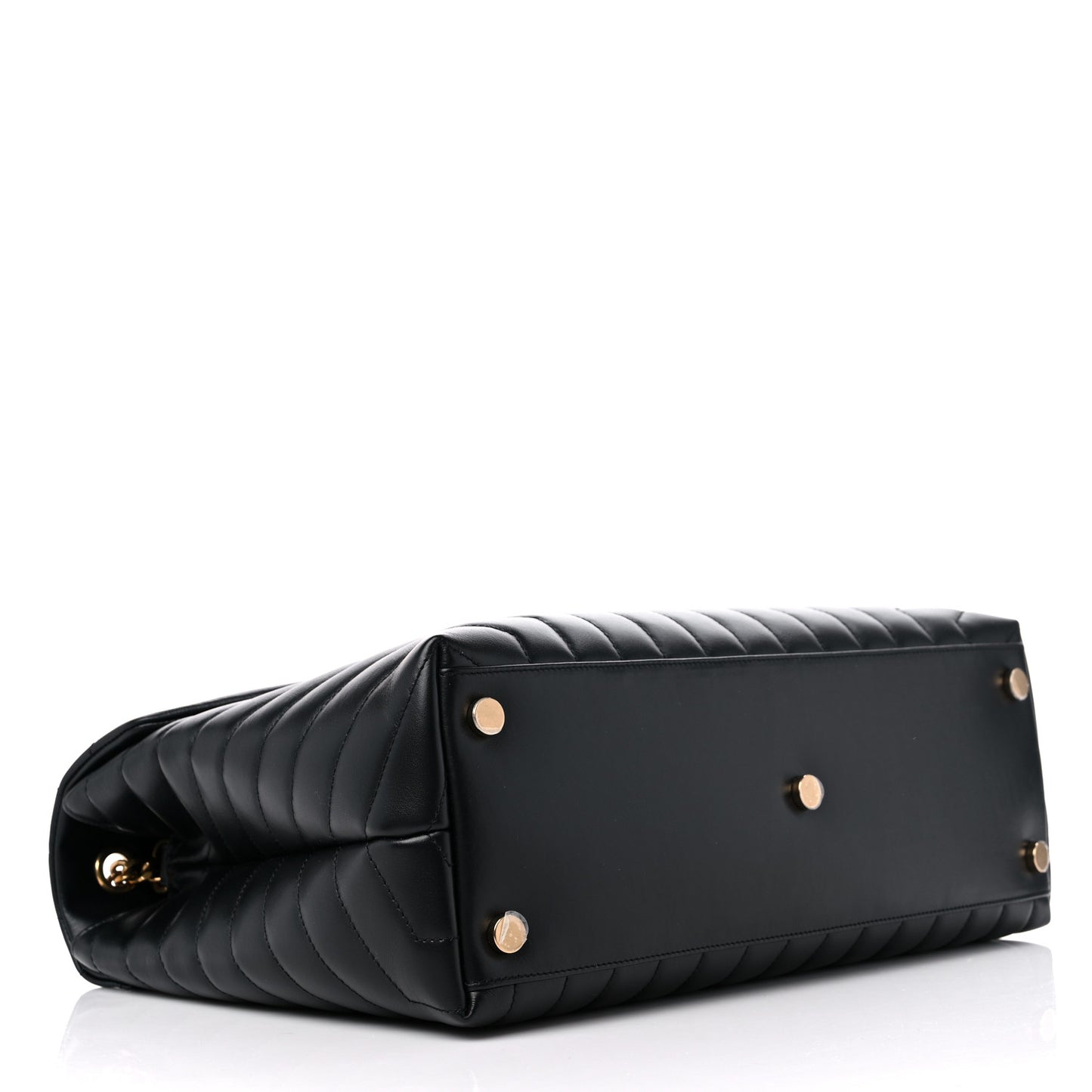 Calfskin Y Quilted Monogram Large Loulou Chain Satchel Black