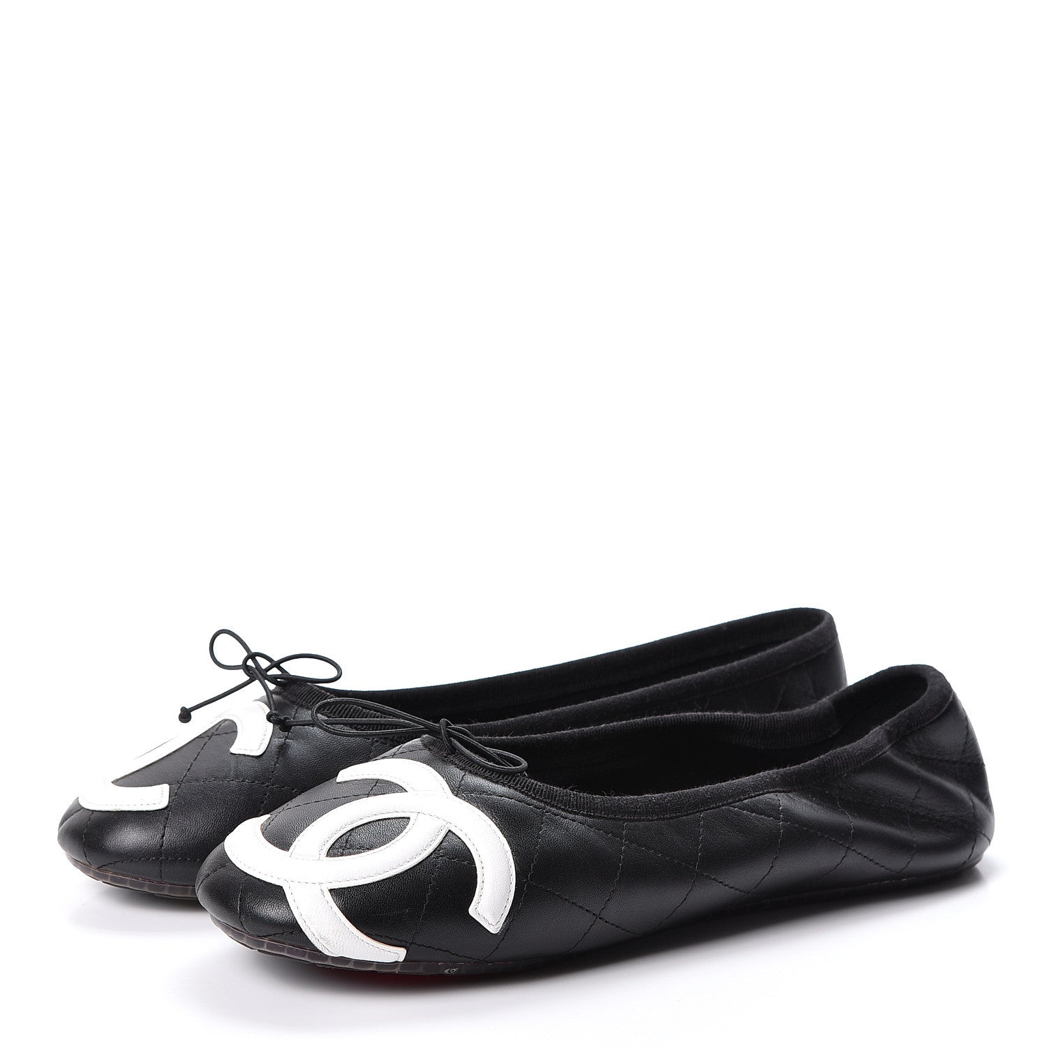 Chanel Lambskin Quilted Cambon Ballerina Flats 42 Black 3 of 11