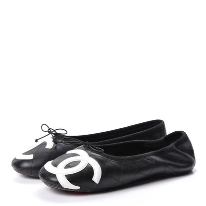 Chanel Lambskin Quilted Cambon Ballerina Flats 42 Black 3 of 11