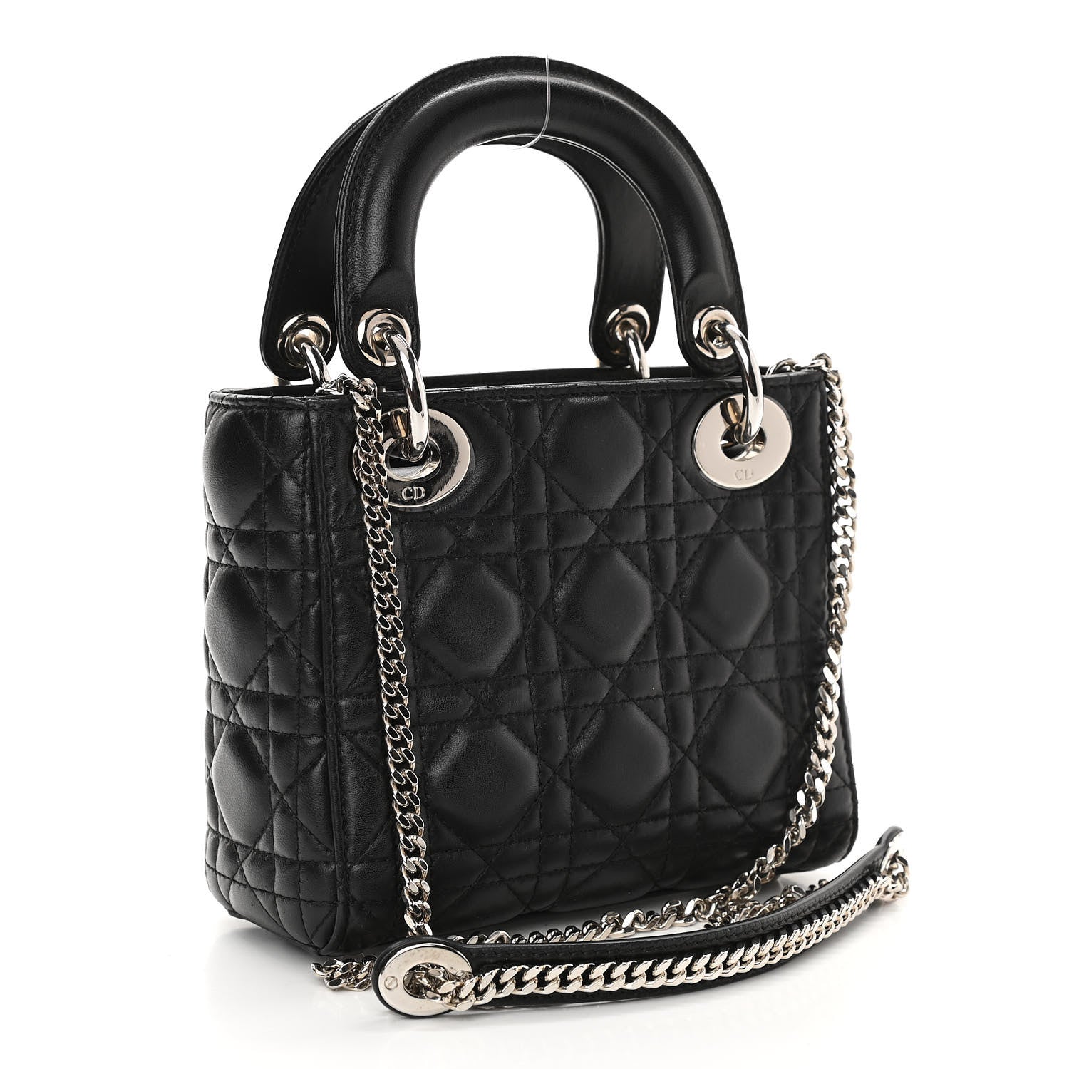 Christian Dior Lambskin Cannage Mini Lady Dior Black 3 of 11