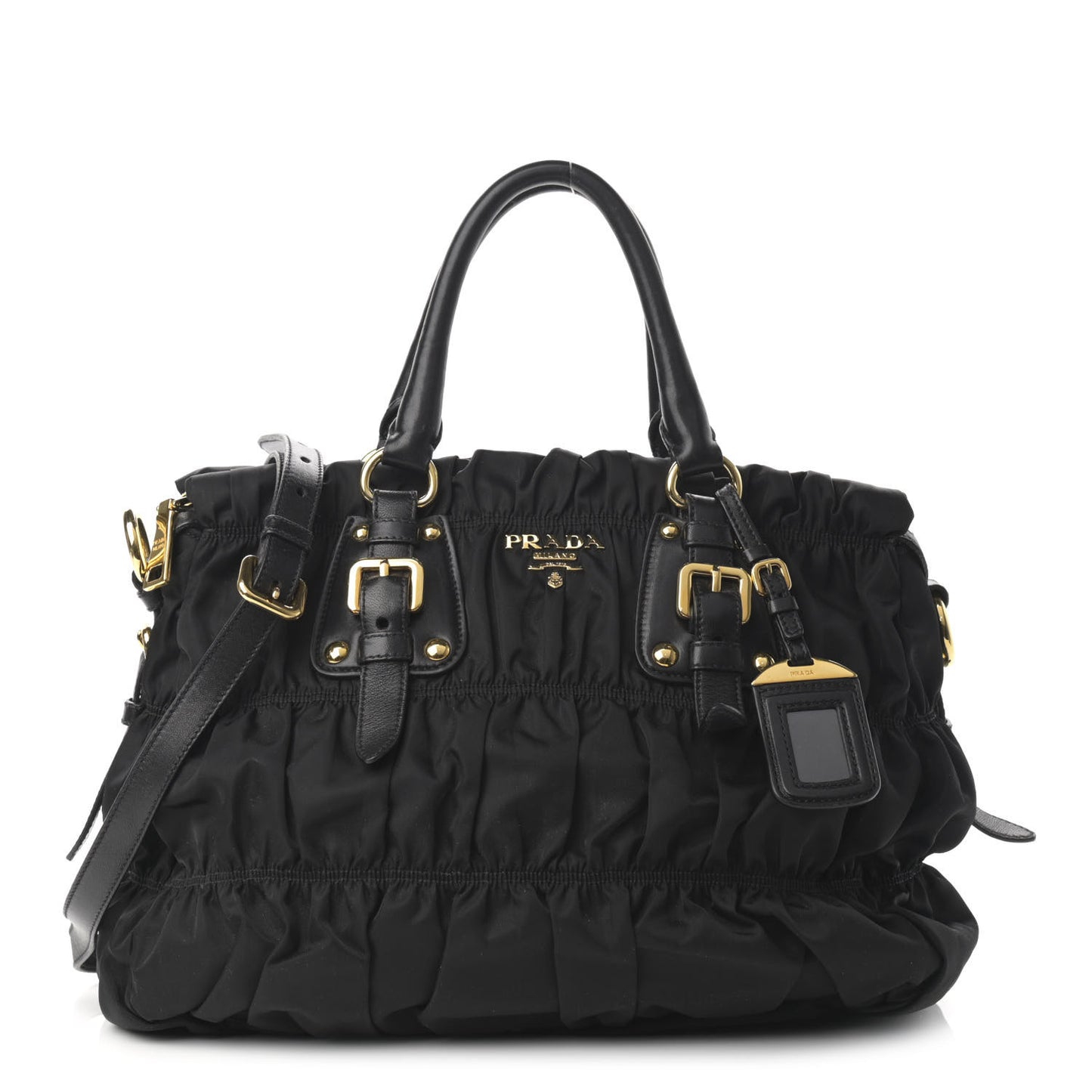 Tessuto Nylon Gaufre Tote Black