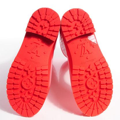 Louis Vuitton Rubber Embossed Monogram Splash Rain Boots 36 Coral 5 of 7