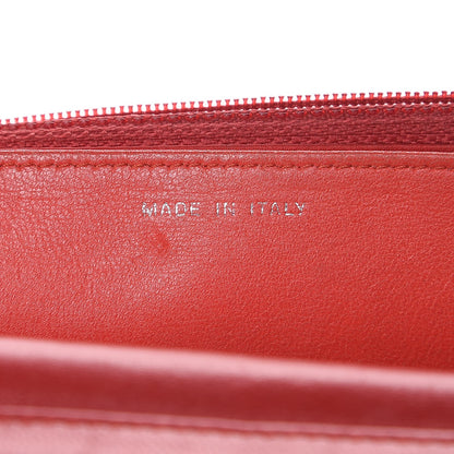 Chanel Lambskin Camellia Embossed Wallet On Chain WOC Red 7 of 12