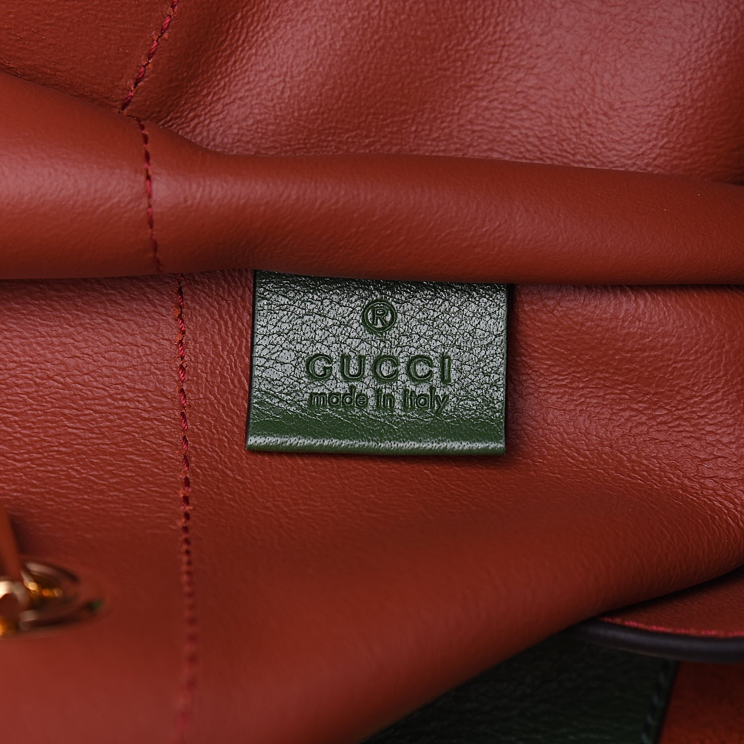 Gucci Suede Calfskin Large Rajah Chain Tote Hibiscus Red Green 7 of 14