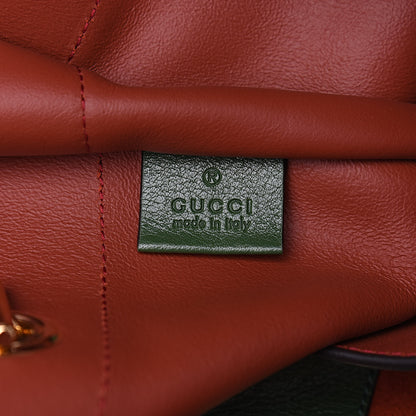 Gucci Suede Calfskin Large Rajah Chain Tote Hibiscus Red Green 7 of 14