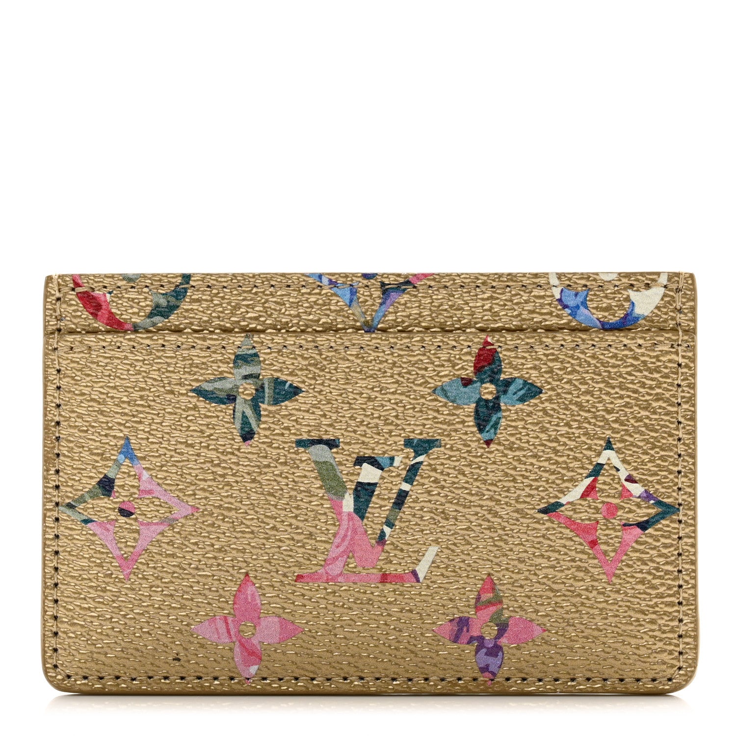 Louis Vuitton Metallic Monogram LV Garden Card Holder Gold 1 of 6