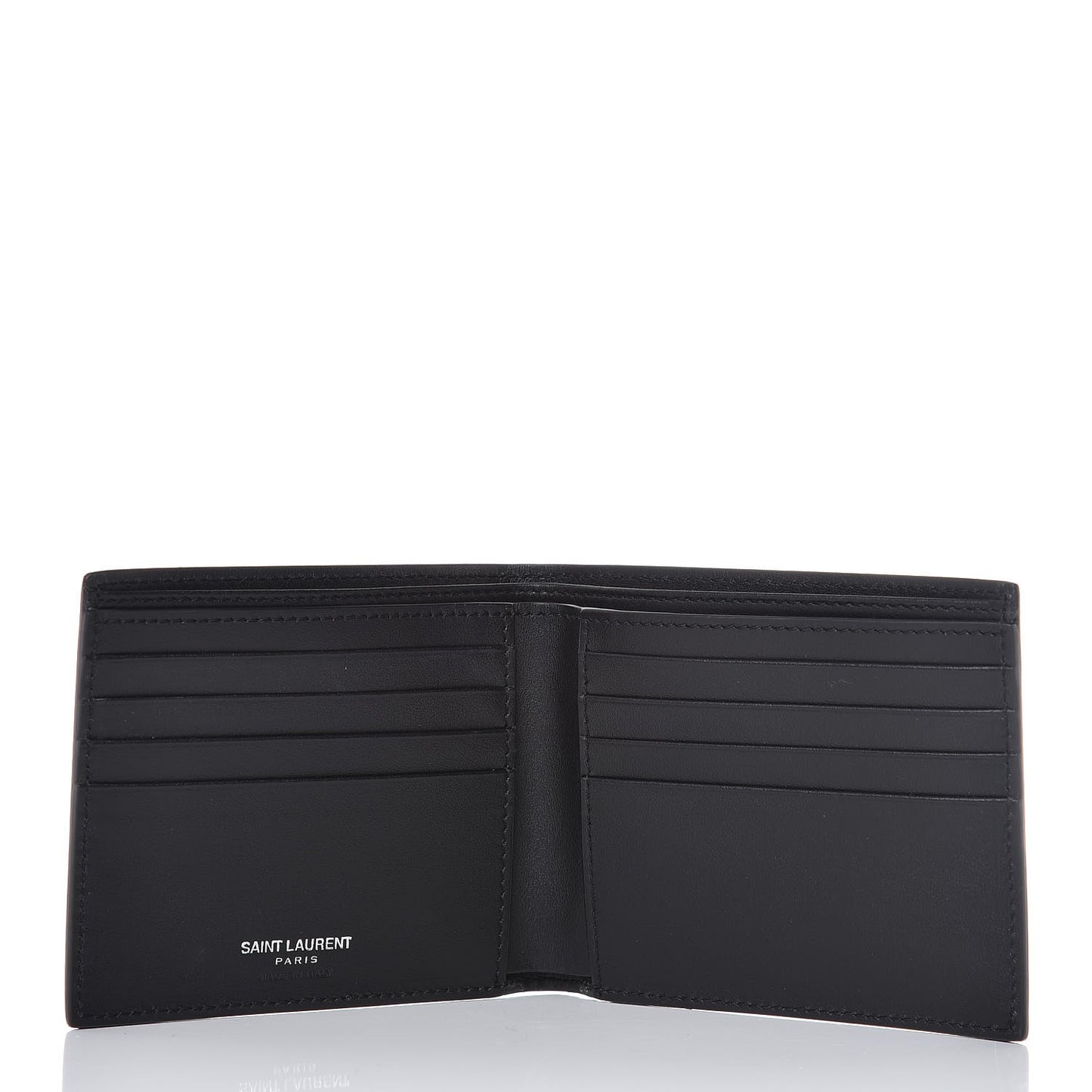 Calfskin Patch Bifold Wallet Black