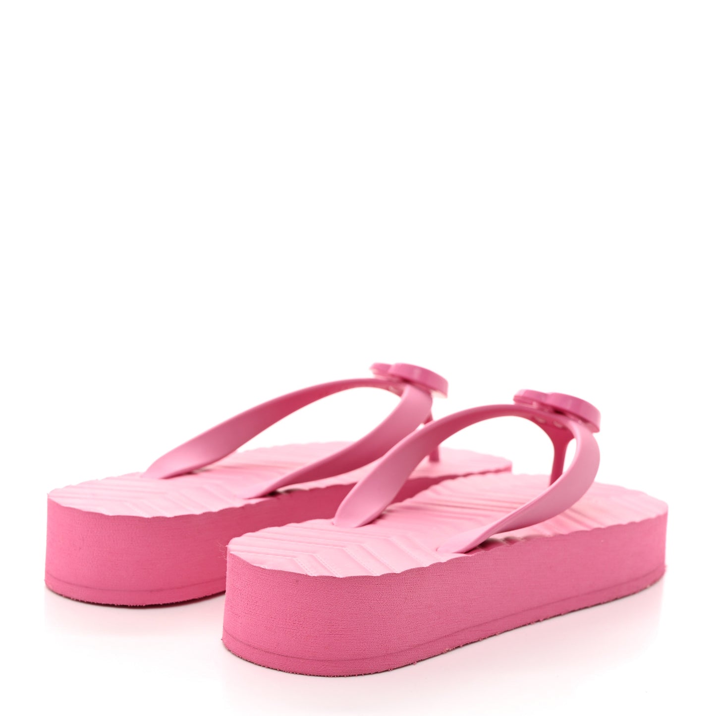 Rubber Chevron Womens GG Thong Sandals 38 Pink Tropical Flower