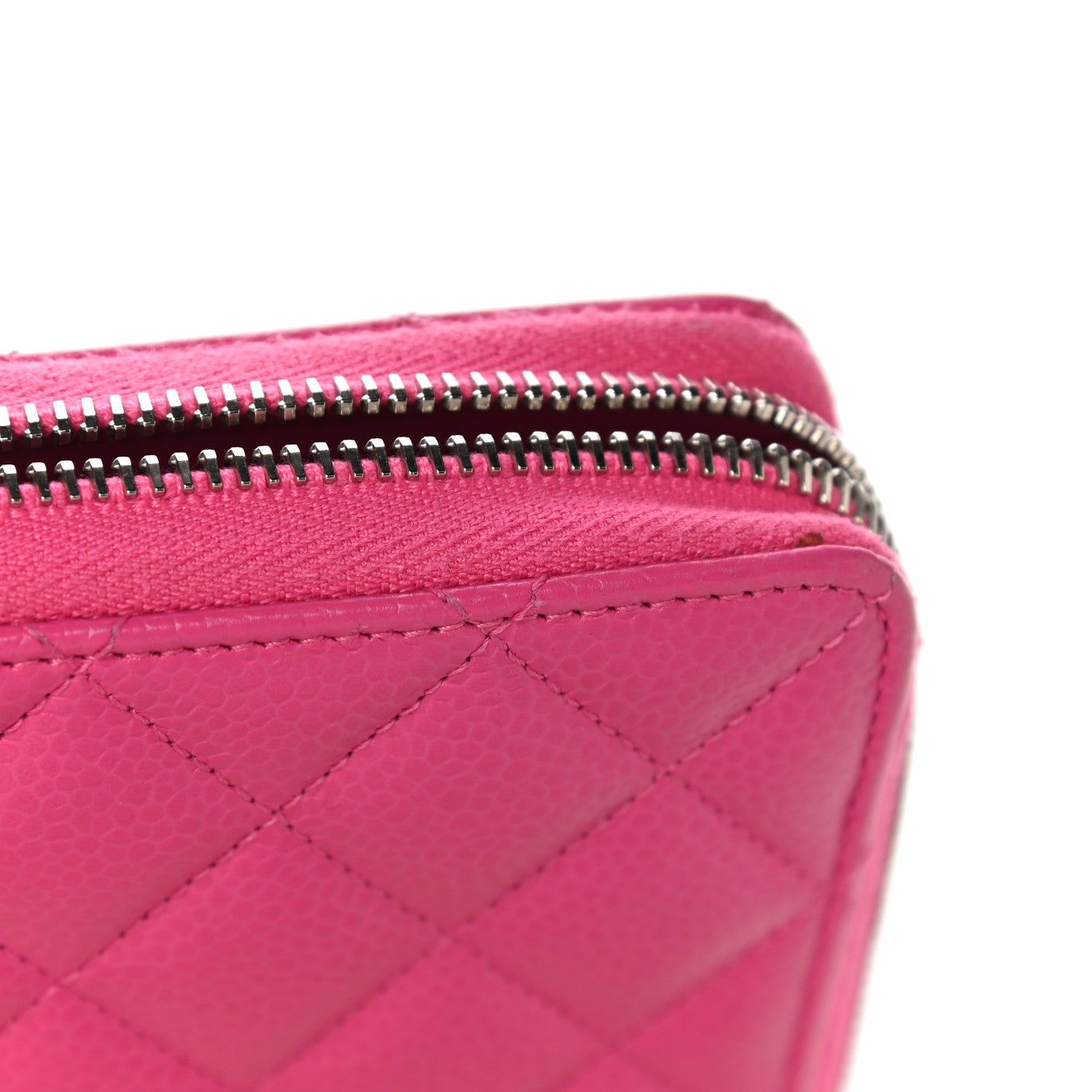 Chanel Caviar Quilted Large Gusset Zip Around Wallet Pink 16 of 21