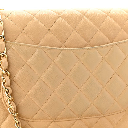 Chanel Caviar Quilted Jumbo Double Flap Beige Clair 11 of 11