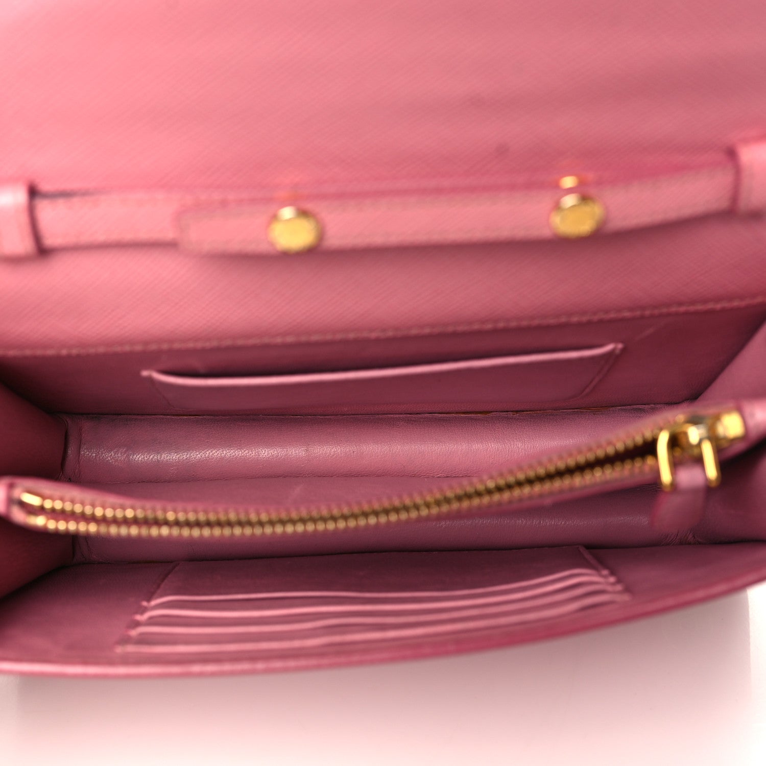 Prada Saffiano Lux Chain Wallet Petalo 5 of 14