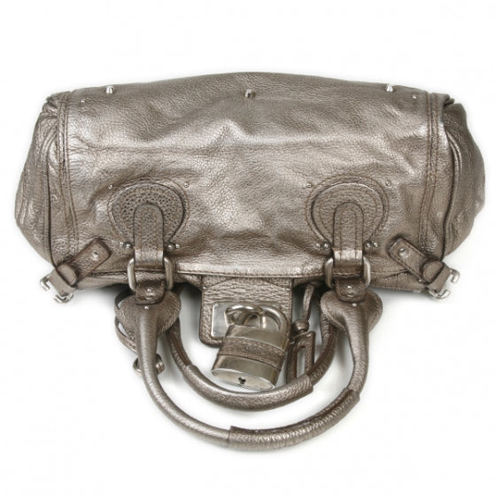 Leather Medium Paddington Satchel Metallic