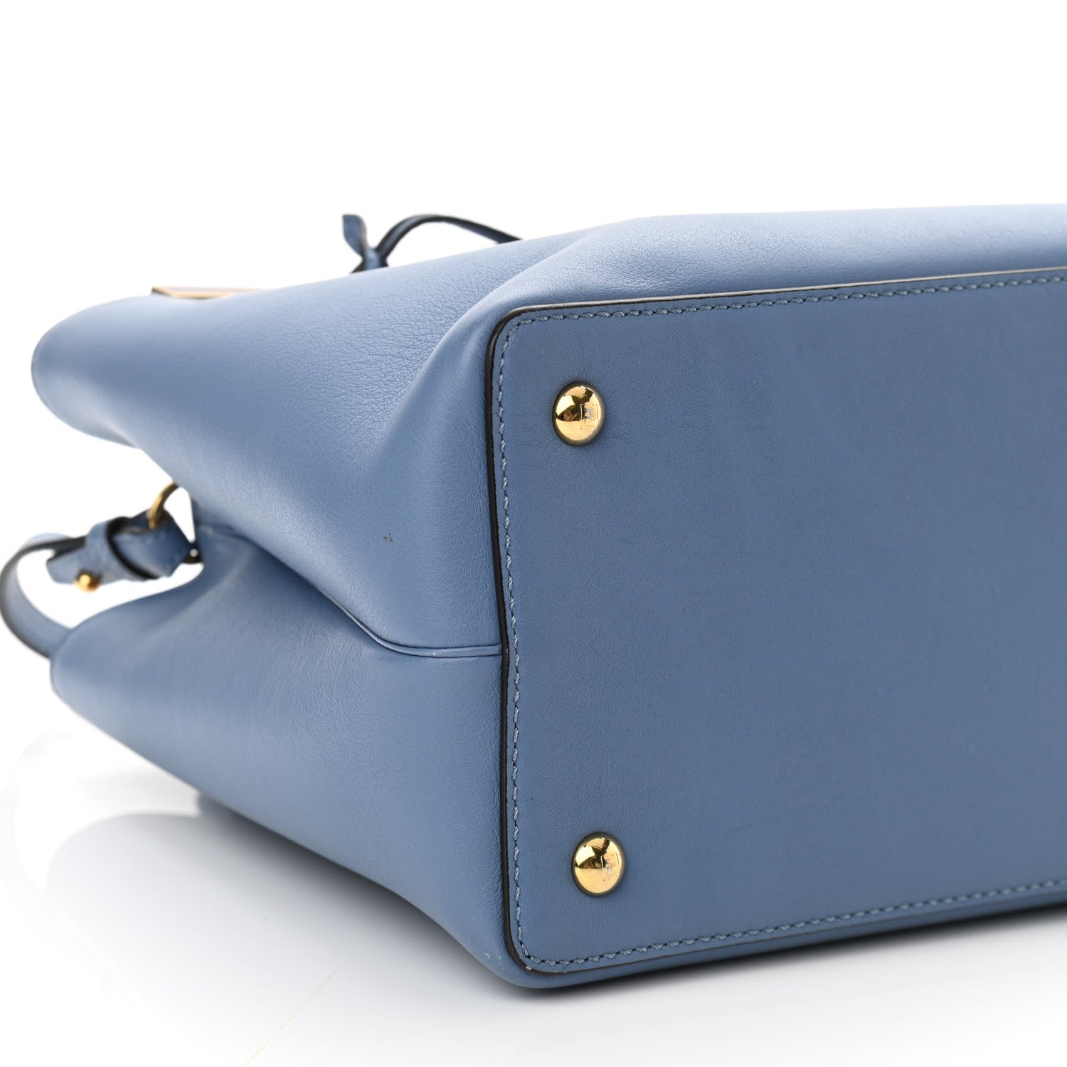 Fendi Vitello Dolce Century Petite 2Jours Tote Blue 7 of 9