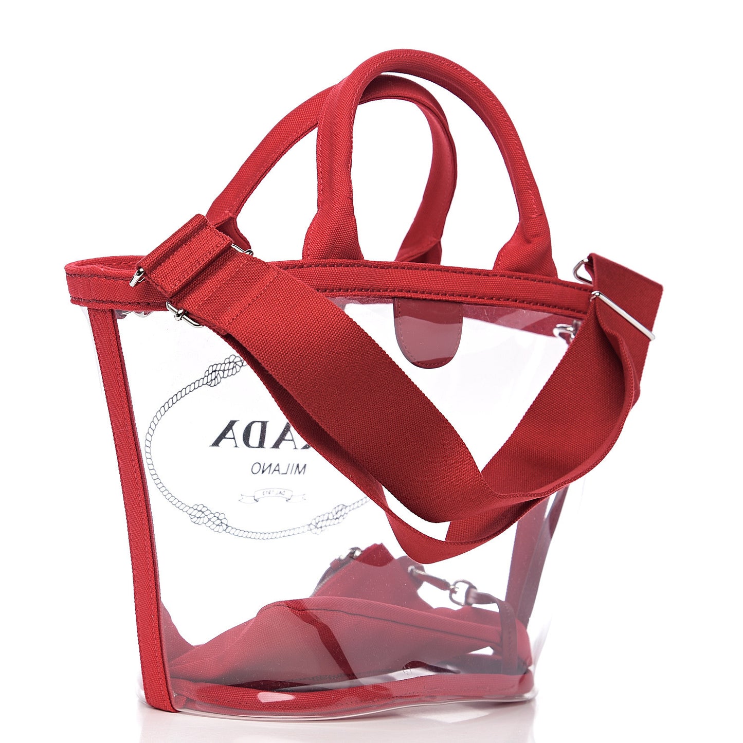 Plexiglass Canapa Small Shopper Tote Rosso