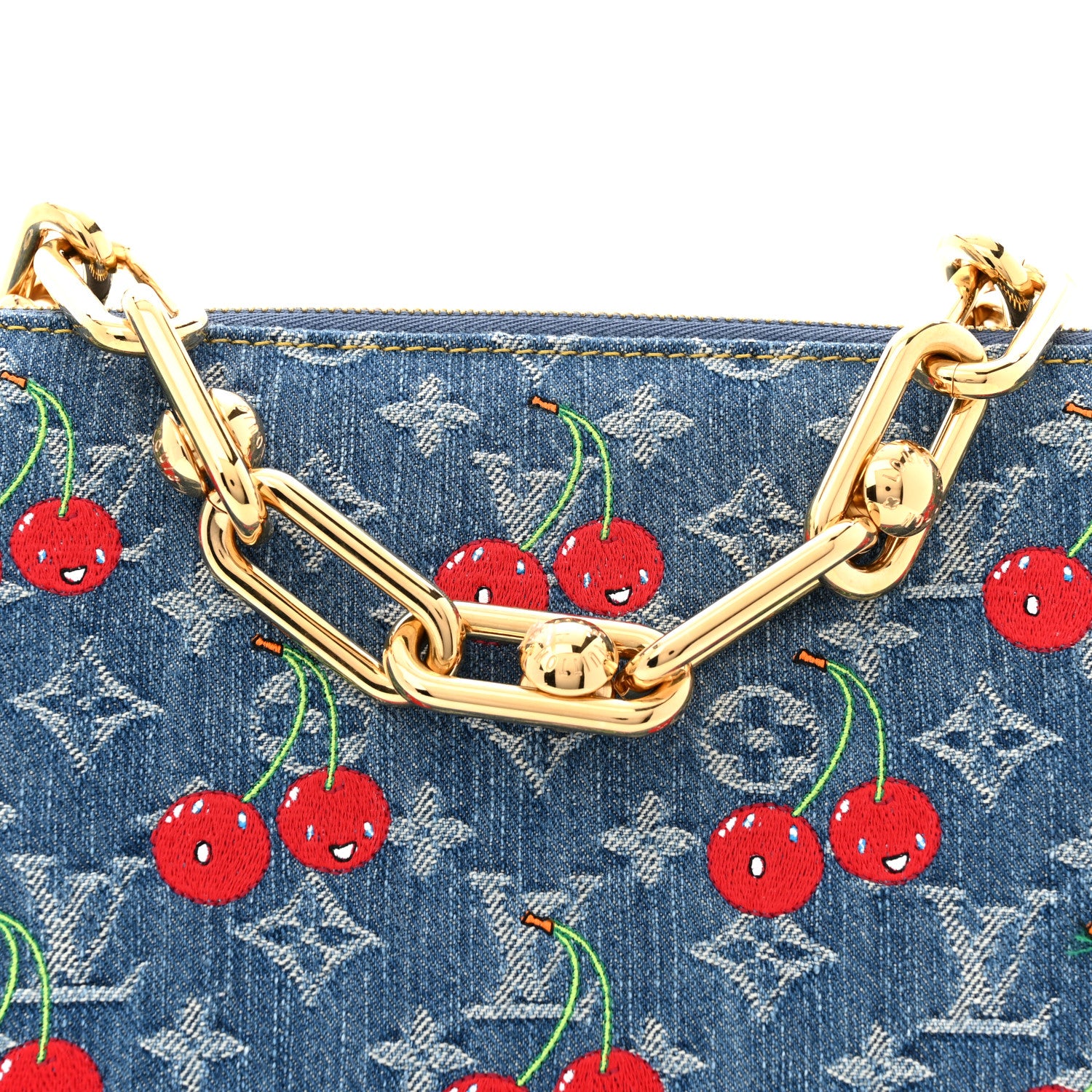 Louis Vuitton LV X TM Monogram Denim Cerises Coussin PM Blue