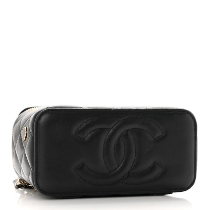 Chanel Lambskin Quilted Enamel Coco Casino Small Vanity Case With Chain Black 4 of 14