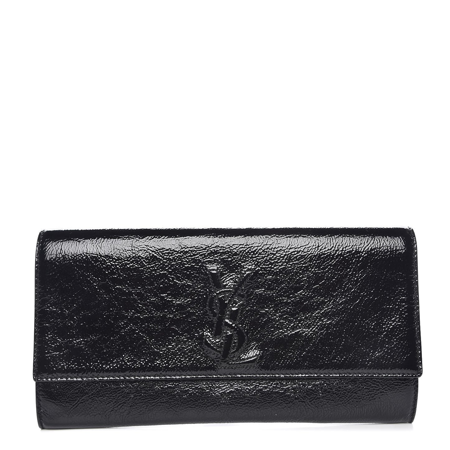Textured Patent Monogram Small Belle De Jour Clutch Black