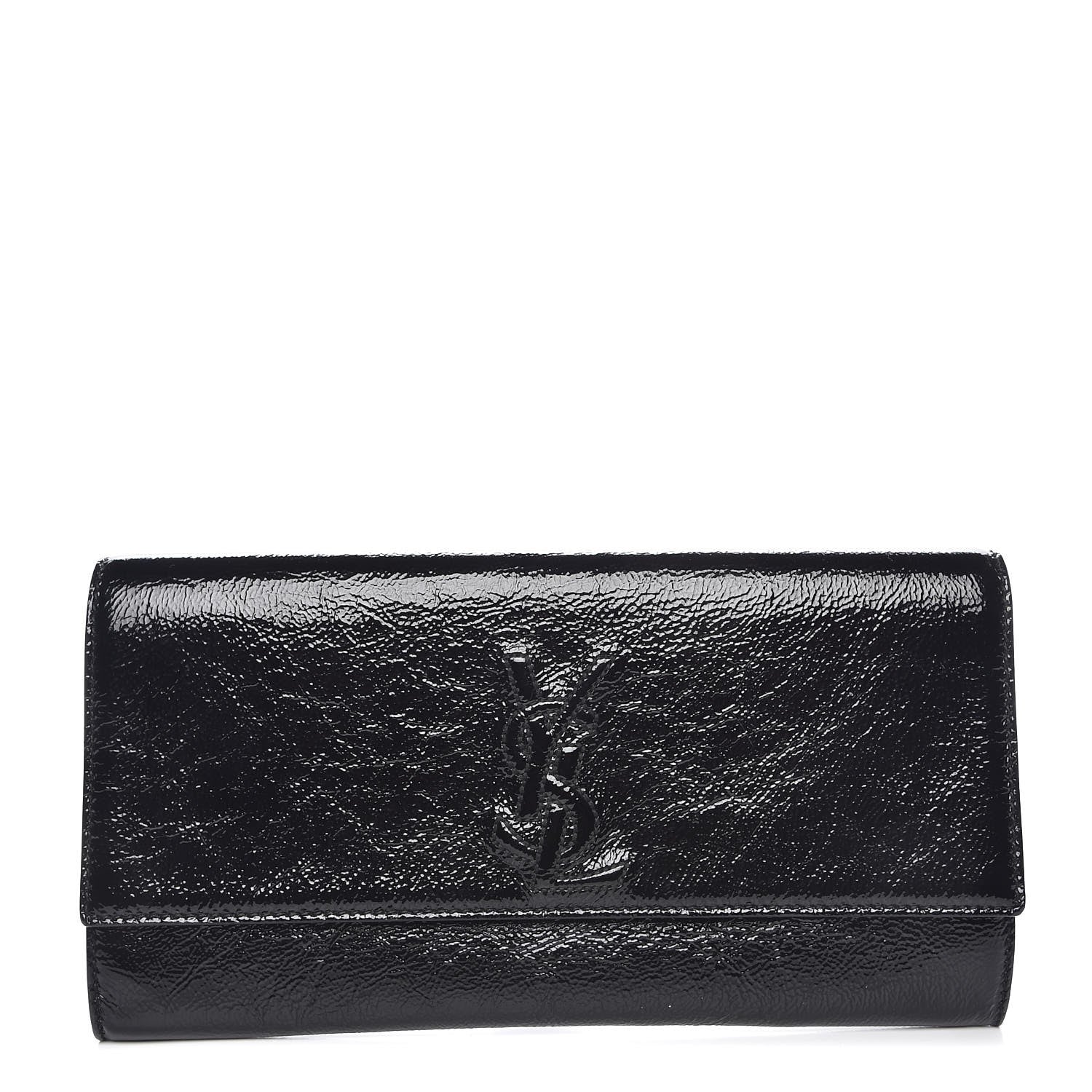 Saint Laurent Textured Patent Monogram Small Belle De Jour Clutch Black 1 of 6