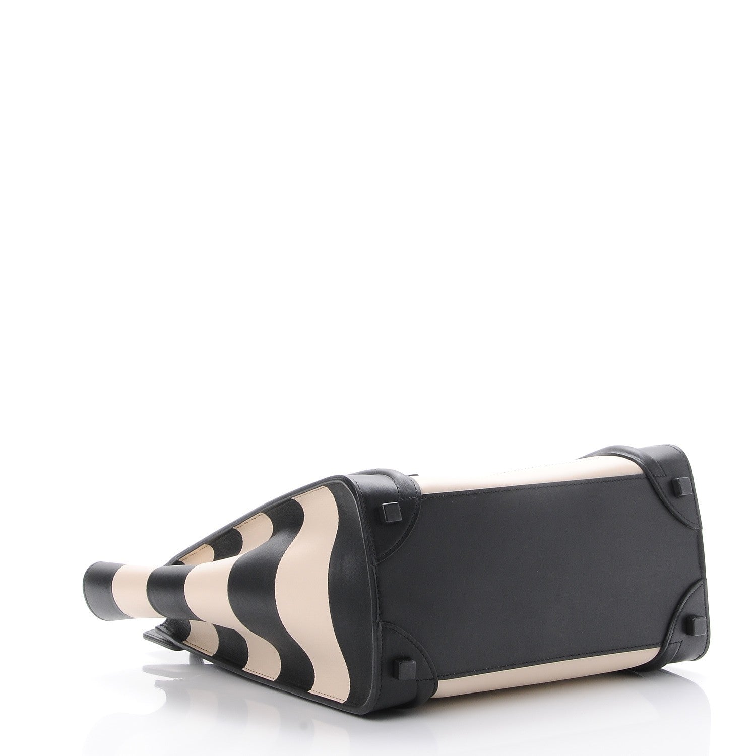 Celine Sleek Calfskin Micro Bi-Color Luggage Black Beige 3 of 12