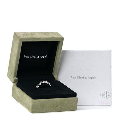Van Cleef & Arpels 18K White Gold Perlee Pearls of Gold Variation Ring 51 5.75 7 of 7