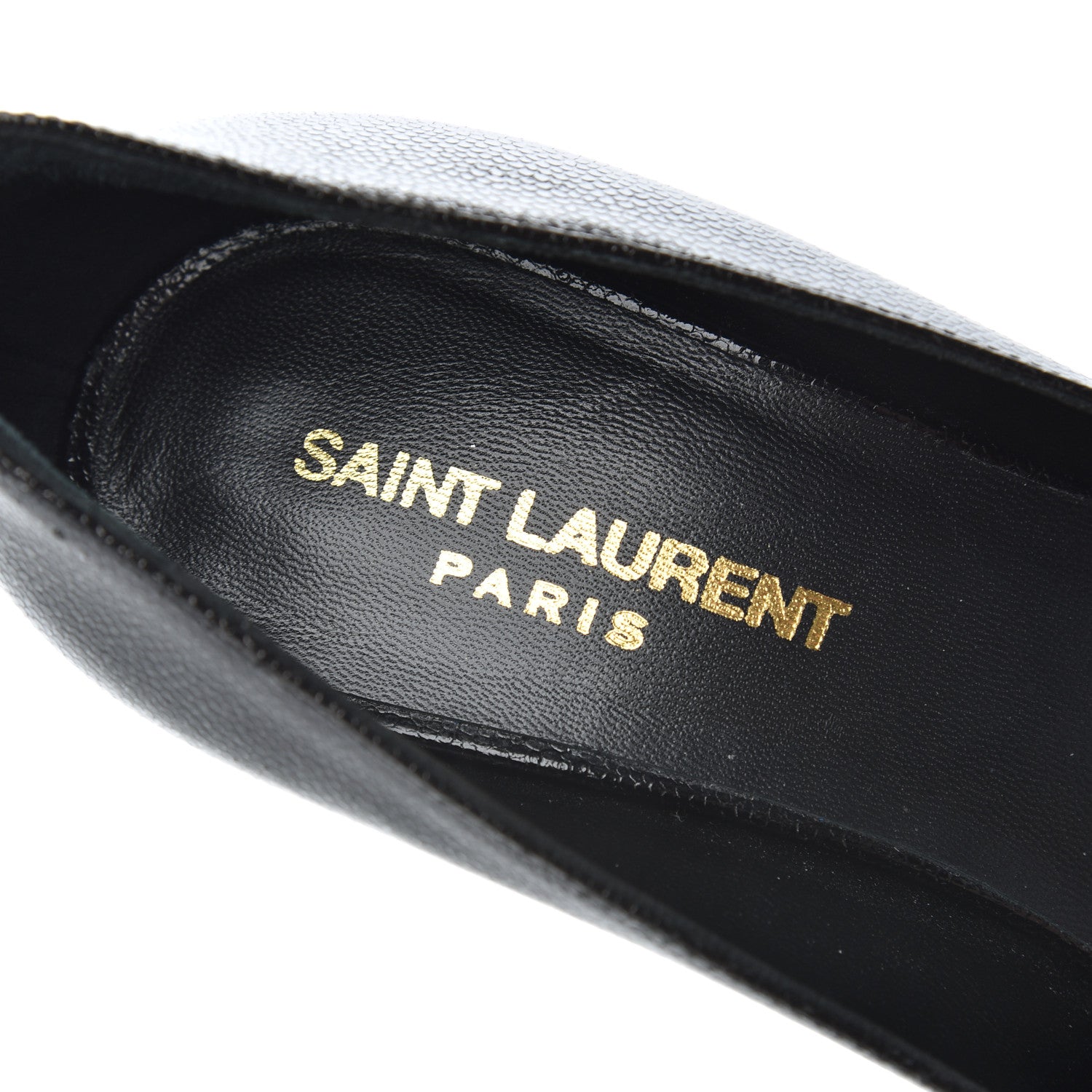 Saint Laurent Patent Grain de Poudre Janis 80 Escarpin Pumps 37 Black 6 of 14