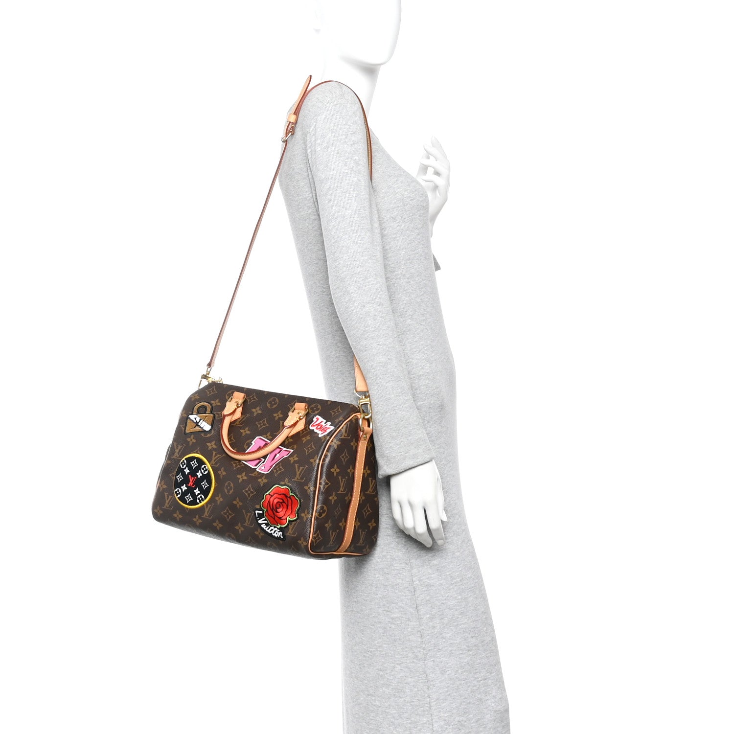 Louis Vuitton Monogram Patches Speedy Bandouliere 30 2 of 11