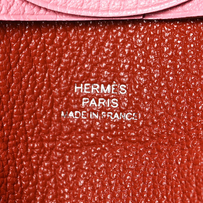Hermes Chevre Mysore Verso Bastia Coin Purse Rose Confetti Brique 6 of 7
