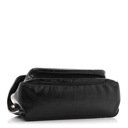 Saint Laurent Crinkled Calfskin Matelasse Monogram Medium Niki Chain Satchel Black 4 of 13