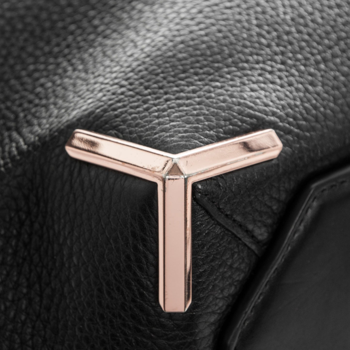Pebbled Calfskin Small Emile Soft Black Rose Gold Hardware