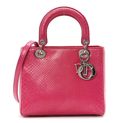 Christian Dior Snakeskin Medium Lady Dior Pink 1 of 10