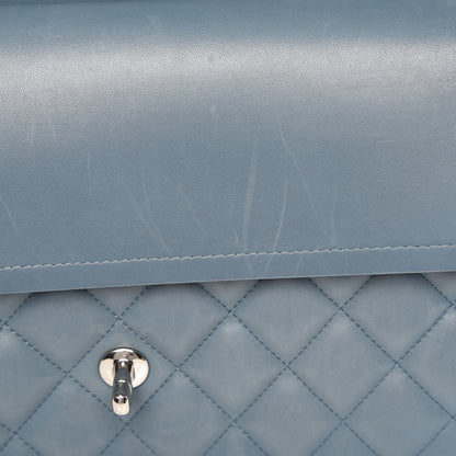 Chanel Lambskin Quilted Jumbo Double Flap Blue 9 of 10