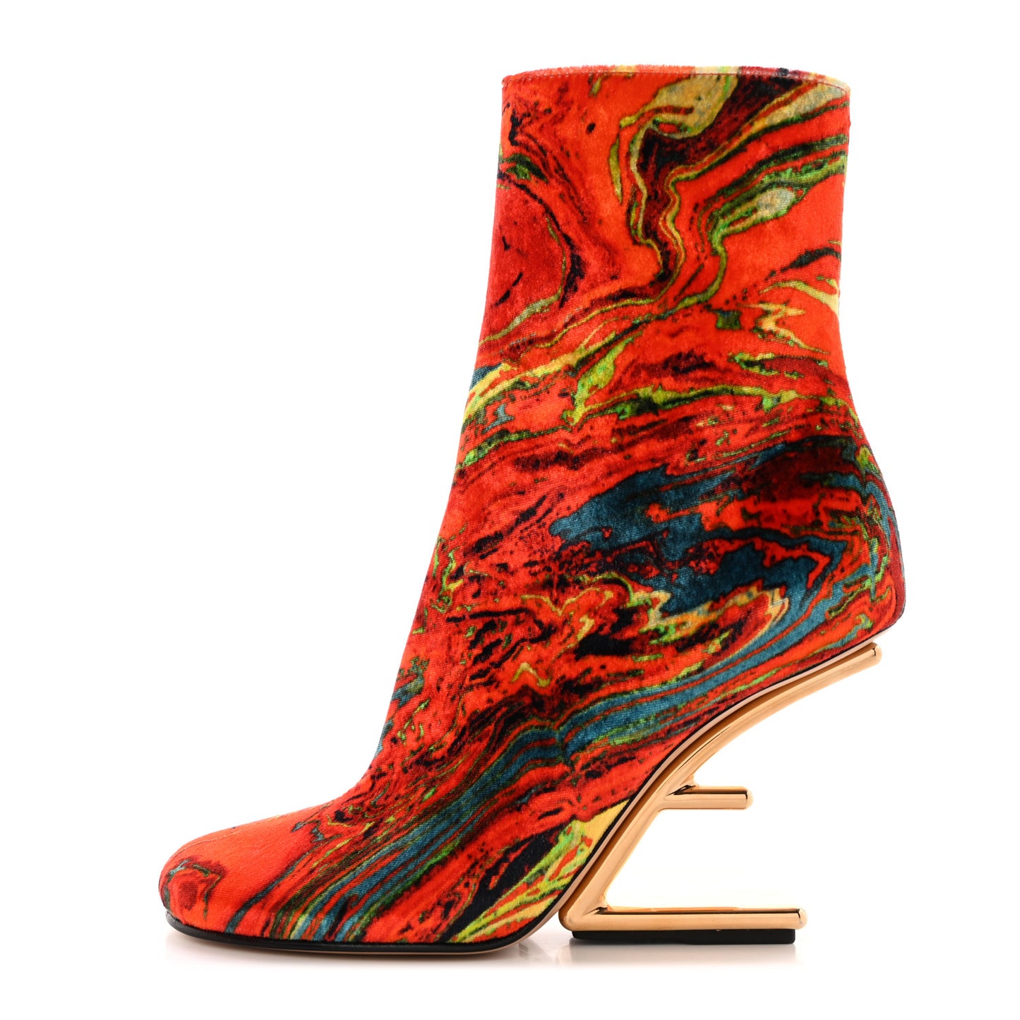 Velvet Marble Fendi First 95mm Booties 37 Georgia