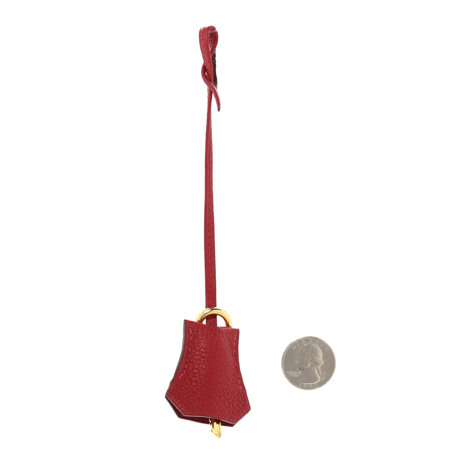 Hermes Togo Key Clochette Set Rouge Casaque 2 of 4